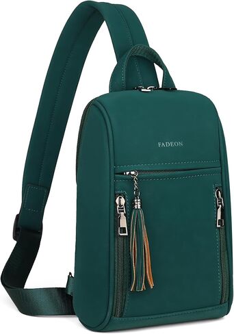 FADEON Sling Bag for Women Crossbody Purse Sling Bags, Designer Sling Purses Fashion Travel Chest Bag Black in Kuwait