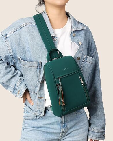 FADEON Sling Bag for Women Crossbody Purse Sling Bags, Designer Sling Purses Fashion Travel Chest Bag Black in Kuwait