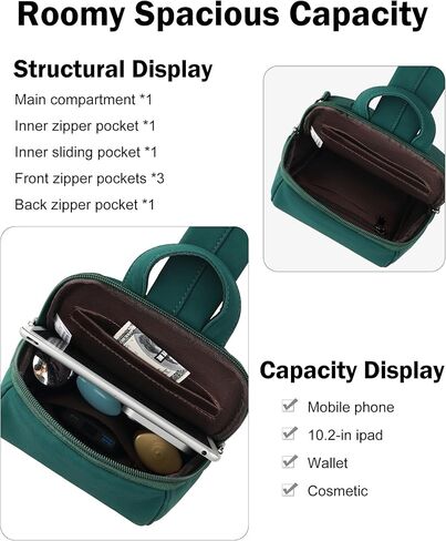 FADEON Sling Bag for Women Crossbody Purse Sling Bags, Designer Sling Purses Fashion Travel Chest Bag Black in Kuwait