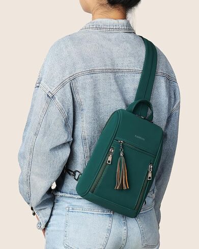 FADEON Sling Bag for Women Crossbody Purse Sling Bags, Designer Sling Purses Fashion Travel Chest Bag Black in Kuwait