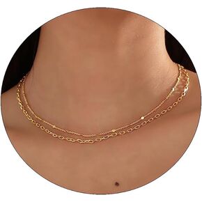 JECOMY 14K Gold Plated Layering Necklaces For Women Gold Necklace Set, Cuban Link, Snake Chain, Paperclip Layered Chains, Twisted Rope and Twisted Chain, Trendy Layering Necklace