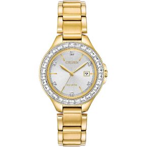 Citizen Ladies' Silhouette Crystal Eco-Drive Watch, 3-Hand Date, Stainless Steel in Saudi Arabia