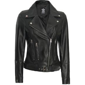 Discover Modern Elegance with Our Asymmetrical Leather Jacket for Women