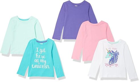 Amazon Essentials Girls and Toddlers' Long-Sleeve T-Shirts (Previously Spotted Zebra), Multipacks in Saudi Arabia