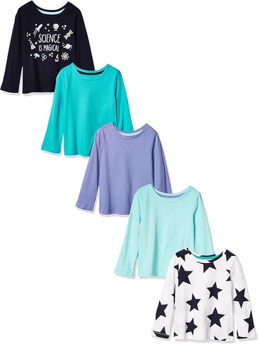 Amazon Essentials Girls and Toddlers' Long-Sleeve T-Shirts (Previously Spotted Zebra), Multipacks in Saudi Arabia