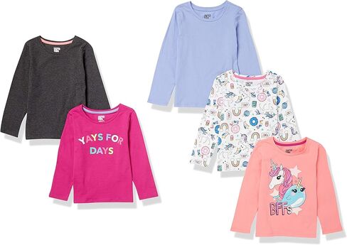 Amazon Essentials Girls and Toddlers' Long-Sleeve T-Shirts (Previously Spotted Zebra), Multipacks in Saudi Arabia