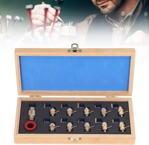 SHYEKYO Brass Mainspring Winder Set,Durable Wristwatch Repairing Kit for Watchmaker,DIY Watchmaker Tools with Anti-Slip Handle,Storage Box,Watch Winding Tool Accessories for Watch Movement Repair in Saudi Arabia
