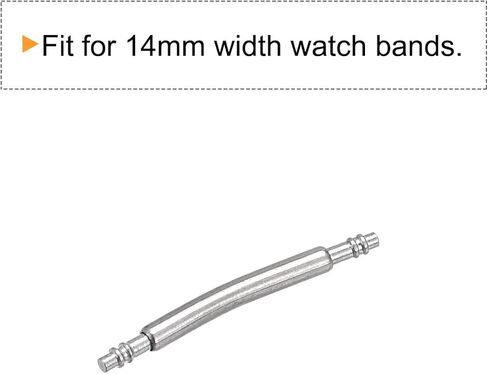 uxcell 20mm Curved Spring Bar Pins 1.5mm Dia Stainless Steel Double Flanged End Watch Band Link Pin 20pcs in Kuwait