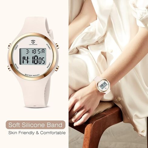 L LAVAREDO Watches for Women 3ATM Waterproof Outdoor Digital Sport Watches Stopwatch Wrist Watch with Alarm Clock, Gifts for Women/Girls in Kuwait