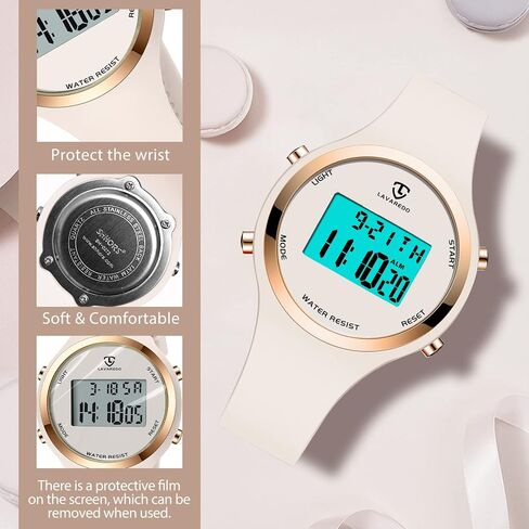 L LAVAREDO Watches for Women 3ATM Waterproof Outdoor Digital Sport Watches Stopwatch Wrist Watch with Alarm Clock, Gifts for Women/Girls in Kuwait