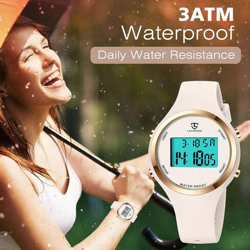 L LAVAREDO Watches for Women 3ATM Waterproof Outdoor Digital Sport Watches Stopwatch Wrist Watch with Alarm Clock, Gifts for Women/Girls in Kuwait