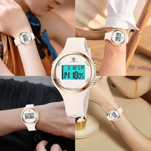 L LAVAREDO Watches for Women 3ATM Waterproof Outdoor Digital Sport Watches Stopwatch Wrist Watch with Alarm Clock, Gifts for Women/Girls in Kuwait