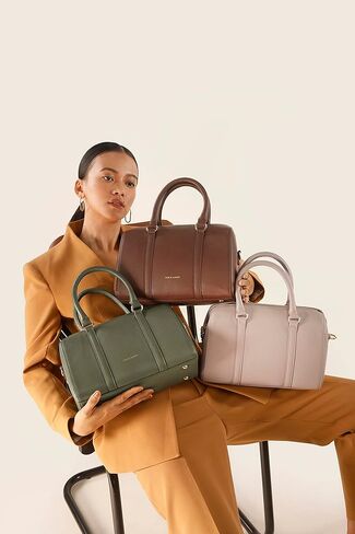 حقيبة يد نسائية من الجلد الطبيعي من Tan & Loom | حقيبة حبال جلدية بمقبض علوي من الجلد الطبيعي (اسبريسو متوسطة) in Kuwait