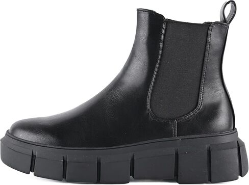 HIKOWENLINN Women's Platform Chelsea Combat Lace up Comfort Ankle Boots in Black in Saudi Arabia