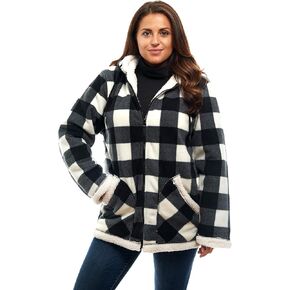 TrailCrest Ladies Smart Plush Sherpa Lined Hooded Sweater Jacket, Zip Up Classic in Kuwait