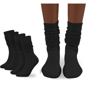 Flydo Womens Slouch Sock Scrunch Socks Soft Long Boot Socks for Women Stacked High Sock 2-3 PACK in Kuwait