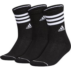 adidas Women's 3-Stripe Crew Socks (3-Pair) with Arch Compression