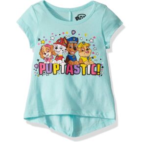 Paw Patrol Nickelodeon Girls Short Sleeve T-Shirt for Toddler and Little Kids - Grey/Pink/White/Blue in Saudi Arabia