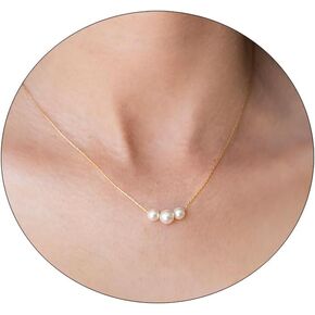 TOSGMY Pearl Necklaces For Women,14K Gold Plated Pearl Choker Dainty Gold Necklace Handmade Faux Pearl Necklace Trendy Pearls Necklace For Women Girls Simple Wedding Prom Bridal Pearls Jewelry