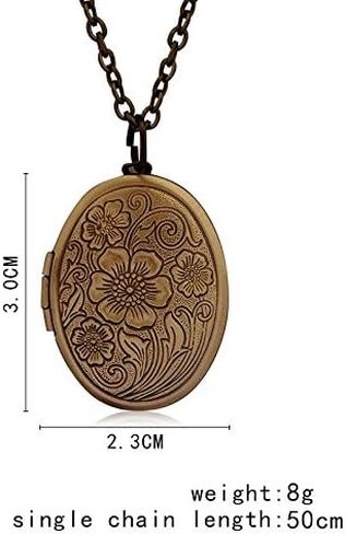 Fajewellery Vintage Engraved Flower Locket Picture Pendant Necklace for Women in Kuwait