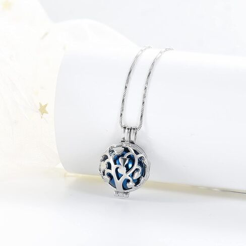 Yinplsmemory Tree of Life Urn Necklace for Ashes for Women Men Hollow Heart Keepsake Urn Locket Pendant Memorial Cremation Jewelry with Mini Ball in Kuwait