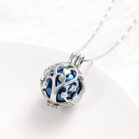 Yinplsmemory Tree of Life Urn Necklace for Ashes for Women Men Hollow Heart Keepsake Urn Locket Pendant Memorial Cremation Jewelry with Mini Ball in Kuwait