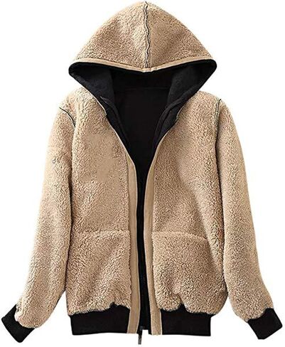 ZITY Womens Hoodies Fleece Jacket Winter Sherpa Lined Sweatshirt in Kuwait