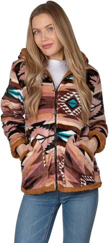 TrailCrest Ladies Smart Plush Sherpa Lined Hooded Sweater Jacket, Zip Up Classic in Kuwait