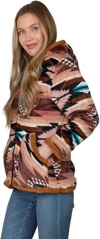TrailCrest Ladies Smart Plush Sherpa Lined Hooded Sweater Jacket, Zip Up Classic in Kuwait