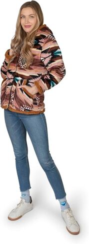 TrailCrest Ladies Smart Plush Sherpa Lined Hooded Sweater Jacket, Zip Up Classic in Kuwait