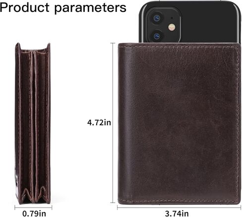 GOIACII Wallets for Men Large Capacity Genuine Leather RFID Bifold Men Wallet/Credit Card Holder with ID Window in Kuwait