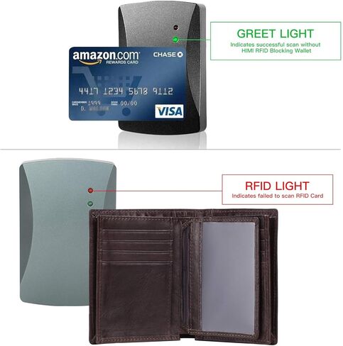 GOIACII Wallets for Men Large Capacity Genuine Leather RFID Bifold Men Wallet/Credit Card Holder with ID Window in Kuwait