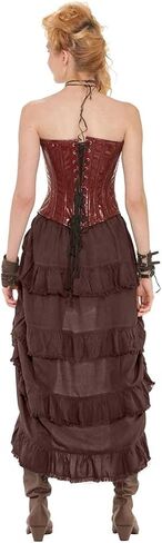 ThePirateDressing Steampunk Victorian Cosplay Costume Womens High-Low Show Girl Skirt in Kuwait