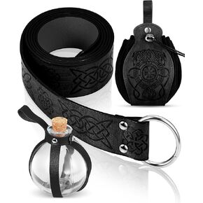 LEIFIDE 3 Pcs Medieval Belt Pouch Viking Belt Potion Bottles with Cork Renaissance Accessories renaissance belt Medieval Bag