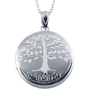 Sterling Silver Round Shape Tree of Life Fashion Locket Pendant with Chain for Women in Saudi Arabia