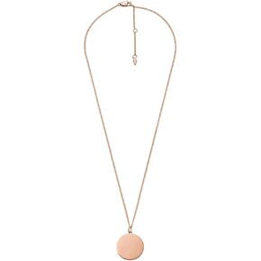 Fossil Women's Plated Stainless Steel Engravable Personalized Gift Pendant Chain Necklace for Women