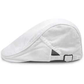 Zegoo Men's 100% Cotton Solid Ivy Summer Newsboy Hats with Buckle