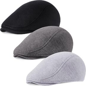3 Pieces Newsboy Men's Hat Soft Stretch Fit Men Cap Cabbie Driving Cap for Men in Kuwait