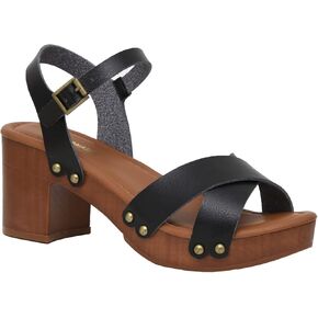 CUSHIONAIRE Women's Slate Faux Wood Sandal +Memory Foam Insole & LiteSole Technology -Wide Widths Available
