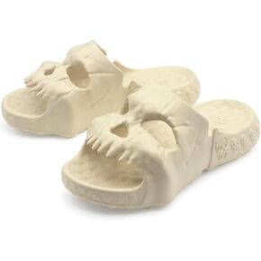 Cheval Skull Slide Sandals for Women Men Anti-Slip Cushioned Slippers EVA Thick Soft Slides Open Toe Slide on Indoor Outdoor Beach Pool Sandals Khaki in Saudi Arabia