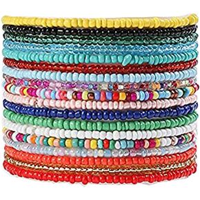 kelistom Boho Anklet for Women Teen Girls Handmade Elastic Beaded Ankle Bracelets for Women Summer Foot Jewelry
