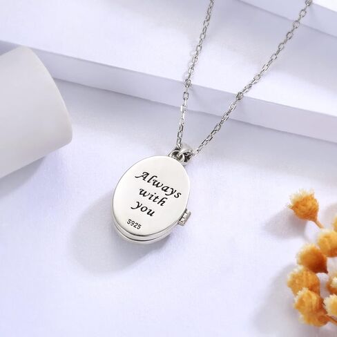 CUPENDA Moon Fairy Locket Necklace for Women Sterling Silver Elf Angel Locket Pendant Holds Pictures Jewelry Gifts for Women in Saudi Arabia