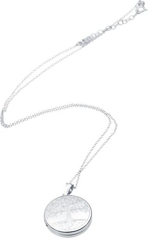 Sterling Silver Round Shape Tree of Life Fashion Locket Pendant with Chain for Women in Saudi Arabia