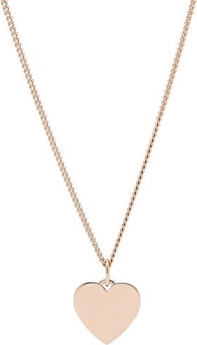Fossil Women's Plated Stainless Steel Engravable Personalized Gift Pendant Chain Necklace for Women in Kuwait