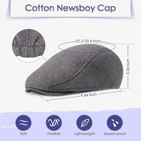 3 Pieces Newsboy Men's Hat Soft Stretch Fit Men Cap Cabbie Driving Cap for Men in Kuwait