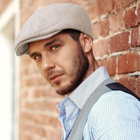 3 Pieces Newsboy Men's Hat Soft Stretch Fit Men Cap Cabbie Driving Cap for Men in Kuwait