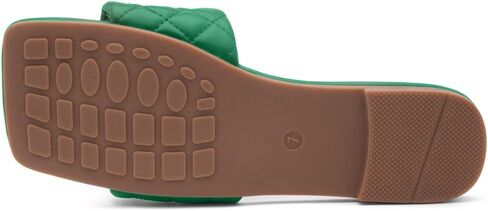 Shoe Land Women’s Flat Sandals – Quilted One-Band Fashion Slides with Square Open Toe & Comfort Footbed | Dressy Casual Slip-On Sandals for Summer, Travel & Daily Wear in Saudi Arabia
