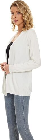 Satuun Women's Casual Open Front Lightweight Cardigan Long Sleeve Breathable Soft Drape Duster in Kuwait