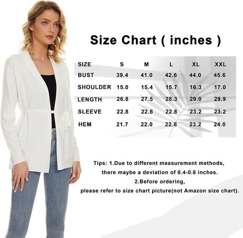 Satuun Women's Casual Open Front Lightweight Cardigan Long Sleeve Breathable Soft Drape Duster in Kuwait