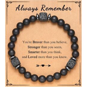 To My Husband, Boyfriend, Son, Grandson, Dad, Grandpa, Papa, Daddy, Brother, Man, Stepdad, Uncle, Fiance, Soulmate, Nephew, Godfather Gifts, Elastic Rope Bracelet for Men Teen Boys